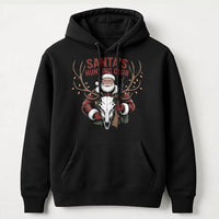 Christmas Deer Hunter Hoodie, Santa's Hunting Club Hoodie, Humorous Outdoorsman Sweatshirt, Hunting Hooded Sweatshirt, Holiday Present for Hunters