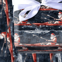 Night Sky Crew Rower Gift Wrap, Santa Sculling Rowing Wrapping Paper, Watercolor Sports Santa Paper, Christmas Boating Wrapping Paper Roll