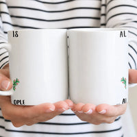 Christmas Berries Coffee Cup, Minimalist Winter Pine Ceramic Mug, Botanical Holiday Tea Mug, Modern Seasonal Xmas Drinkware Present for Her
