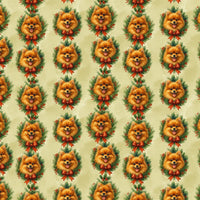 Adorable Holiday Dog Wrapping Paper, Pomeranian Christmas Wrapping Paper, Festive Puppy Present Gift Wrap, Winter Pet Lover Gift Wrapping Paper