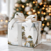 Military Camouflage Gift Wrap, Camo Snowman Christmas Wrapping Paper, Patriotic Winter Holiday Wrapping Paper, Snowman Gift Wrap Roll