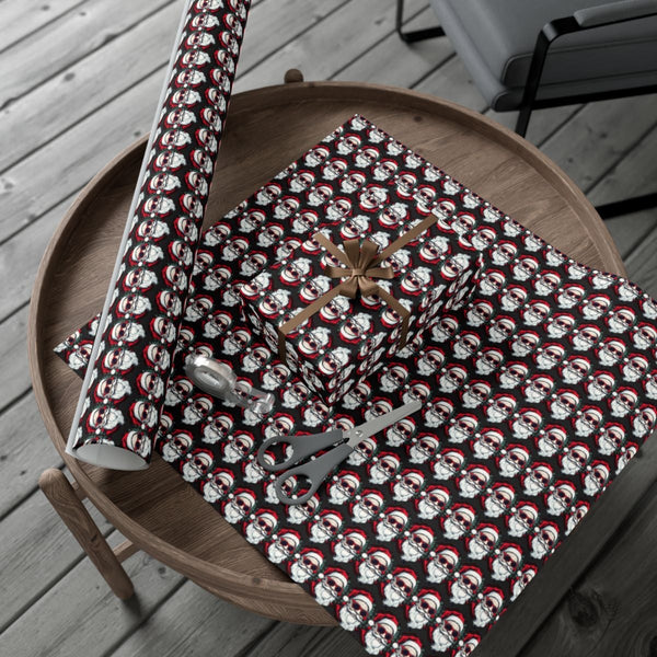 Edgy Gothic Christmas Gift Wrap Roll, Santa Skull Wrapping Paper, Alternative Holiday Wrapping Paper, Unique Cool Present Wra