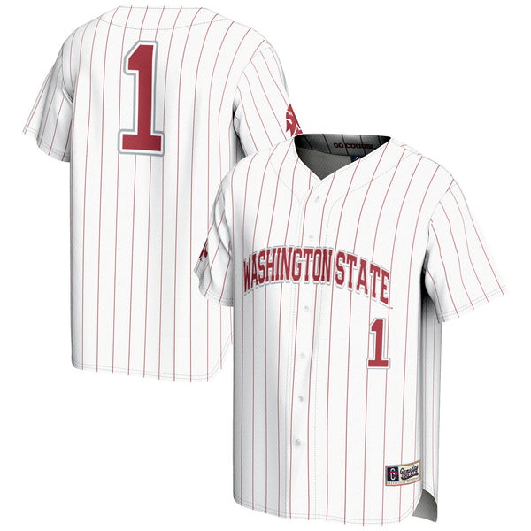 #1 Washington State Cougars Lightweight Baseball Jersey - White