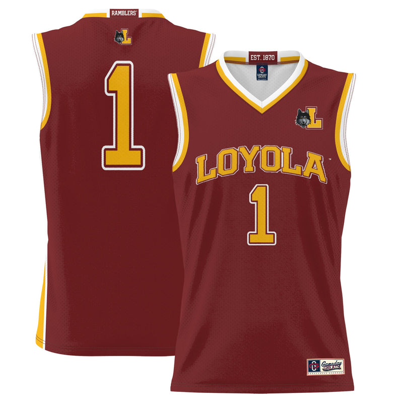 #1 Loyola Chicago Ramblers Lightweight Basketball Jersey - Maroon
