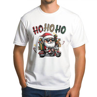 Biker Santa Christmas T-Shirt, Cool Santa Motorcycle Shirt, Humorous Ho Ho Ho Graphic Tee, Vintage Biker Holiday Shirt, Unisex Christmas Present