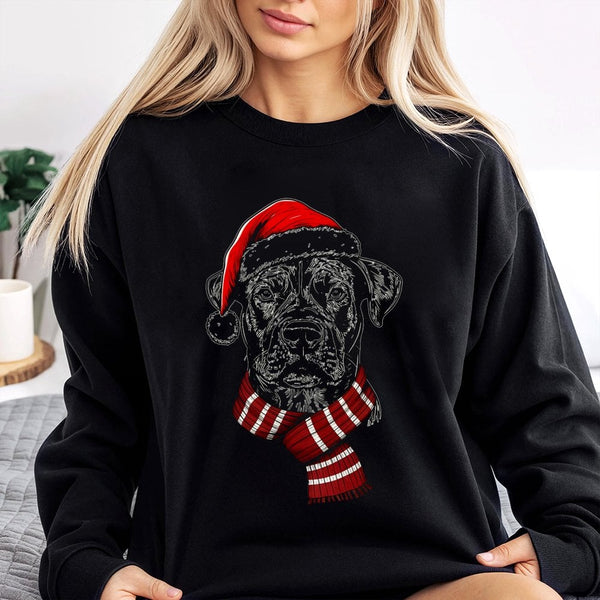 Adorable Santa Hat Dog Sweater, Christmas Dog Sweatshirt, Holiday Dog Lover Sweatshirt, Festive Pet Dog Sweatshirt, Puppy Xma