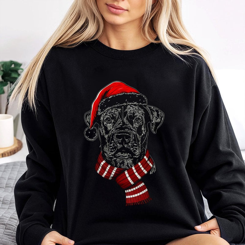 Adorable Santa Hat Dog Sweater, Christmas Dog Sweatshirt, Holiday Dog Lover Sweatshirt, Festive Pet Dog Sweatshirt, Puppy Xmas Pullover Crewneck