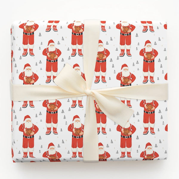 Sporty Christmas Gift Wrap, Basketball Santa Wrapping Paper, Basketball Sneaker Wrapping Paper, Athlete Basketball Gift Wrap,