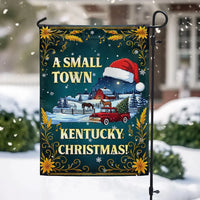 Red Truck Farm Scene Yard Flag, Kentucky Christmas Garden Flag, Small Town Holiday Double Sided Outdoor Flag, Winter Lawn Decor Present