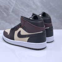 Mid Top Sneakers, Beige Black Colorway, Lace Up Design, Casual Gift for Sneaker Fans