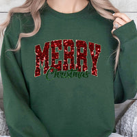 Varsity Lettering Holiday Crewneck, Red Glitter Merry Christmas Sweatshirt, Retro Christmas Sweater, Comfy Pullover, Xmas Present for Women Men