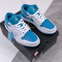 Low Top Sneakers, Blue White Colorway, Lace Up Design, Casual Gift for Sneaker Fans