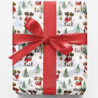 Festive Dog Holiday Gift Wrap, Jack Russell Christmas Wrapping Paper, Jack Russell Terrier Wrapping Paper, Dog Lover Present Wrapping Paper