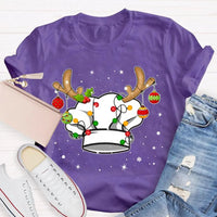 Humorous Holiday Baker Cook Shirt, Christmas Chef Hat Snowflake T-Shirt, Christmas Cooking Lights Tee, Kitchen Baking Christmas T-Shirt