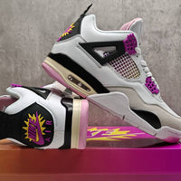 Mid Top Sneakers, White Pink Purple Colorway, Lace Up Design, Casual Gift for Sneaker Fans