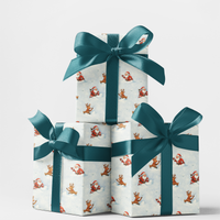 Humorous Christmas Gift Wrap, Santa vs Reindeer Snowball Fight Wrapping Paper, Adorable Holiday Wrapping Paper, Winter Snow Scene Gift Wrap Roll