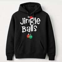 Adult Holiday Humor Sweatshirt, Jingle Balls Humorous Christmas Hoodie, Festive Graphic Pullover, Crude Christmas Humor Hoodie