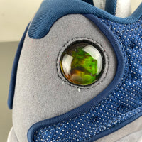 Low Top Sneakers, Blue White Gray Colorway, Lace Up Design, Casual Gift for Sneaker Fans
