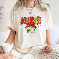 Festive Healthcare Medical Tee, Plaid Stethoscope Christmas Nurse T-Shirt, Adorable RN Nursing Student T-Shirt, Holiday Hospital Graphic Shirt