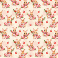 Adorable Watercolor Rabbit Gift Wrap, Winter Bunny Christmas Wrapping Paper, Mistletoe Holiday Wrapping Paper, Festive Xmas Gift Wrap Roll
