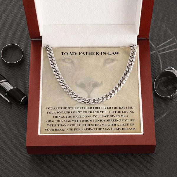 Stainless Steel Chain Necklace, Cuban Link Chain Necklace for Father in Law, Mens Cuban Chain, Sentimental Birthday Christmas