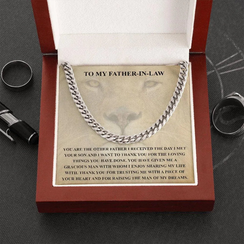 Stainless Steel Chain Necklace, Cuban Link Chain Necklace for Father in Law, Mens Cuban Chain, Sentimental Birthday Christmas Present