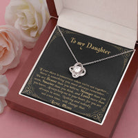 Cubic Zirconia Pendant Necklace, To My Daughter Love Knot Necklace, Meaningful Christmas Present for Her, Daughter Birthday Necklace Jewelry