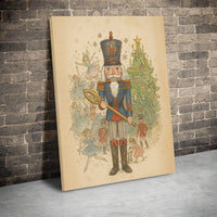 Vintage Christmas Fairies Print, Nutcracker Ballet Canvas Wall Art, Holiday Nutcracker Canvas, Festive Wall Art, Winter Home Decor Canvas
