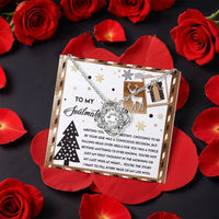 Rotating Rose Love Knot Pendant, Soulmate Love Knot Necklace, CZ Crystal Knot Necklace, Holiday Christmas Present, Romantic Anniversary Jewelry