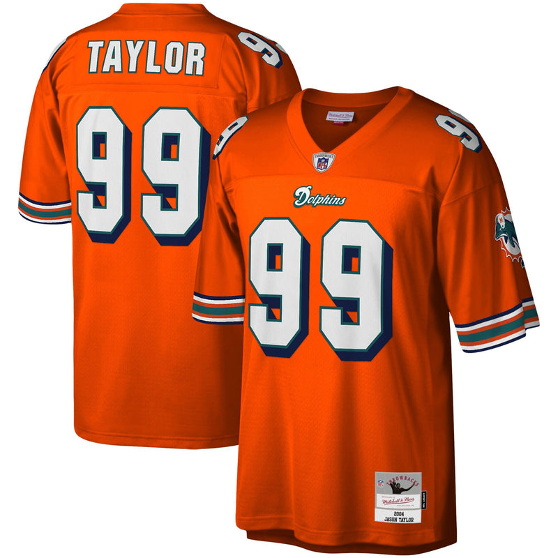 Miami Dolphins Jason Taylor Orange Big & Tall 2004 Retired Player Replica Jersey