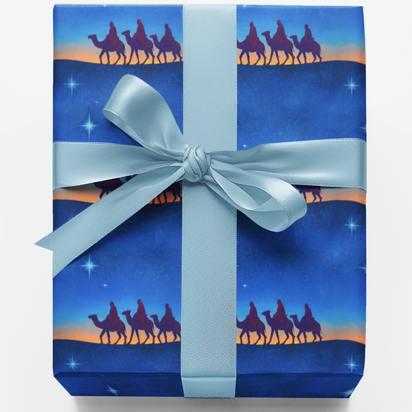 Nativity Silhouette Gift Wrap, Three Wise Men Wrapping Paper, Religious Christmas Wrapping Paper, Christian Holiday Wrapping 