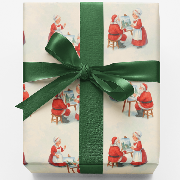 Retro Santa Claus Gift Wrap, Vintage Santa Wrapping Paper, Whimsical Christmas Wrapping Paper, Holiday Art Gift Wrap, Winter 