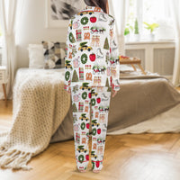 NYC Holiday Satin Pajamas, New York City Christmas Pajama Set, City Travel Sleepwear, Button Up Loungewear Set, Festive Present for Women