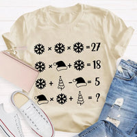 Snowflake Santa Hat Tree Shirt, Math Teacher Christmas T-Shirt, Humorous Math Holiday Tee, Teacher Christmas Present