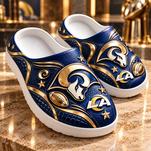 LAR Blue and Gold - Ram Horn Clog Sandals with Attitude - main