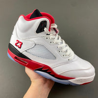 High Top Sneakers, White Black Red Colorway, Lace Up Design, Casual Gift for Sneaker Fans