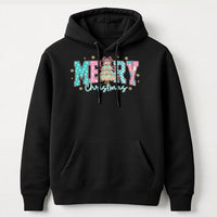 Aesthetic Merry Christmas Pullover, Pastel Checkered Tree Christmas Hoodie, Adorable Pastel Tree Graphic Hoodie, Holiday Winter Sweatshirt