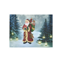 Christmas Santa Holiday Rug, Santa Claus Forest Scene Runner Rug, Winter Wonderland Hallway Rug, Festive Xmas Floor Mat, Holiday Home Present