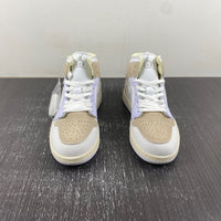 Mid Top Sneakers, White Gray Colorway, Lace Up Design, Casual Gift for Sneaker Fans