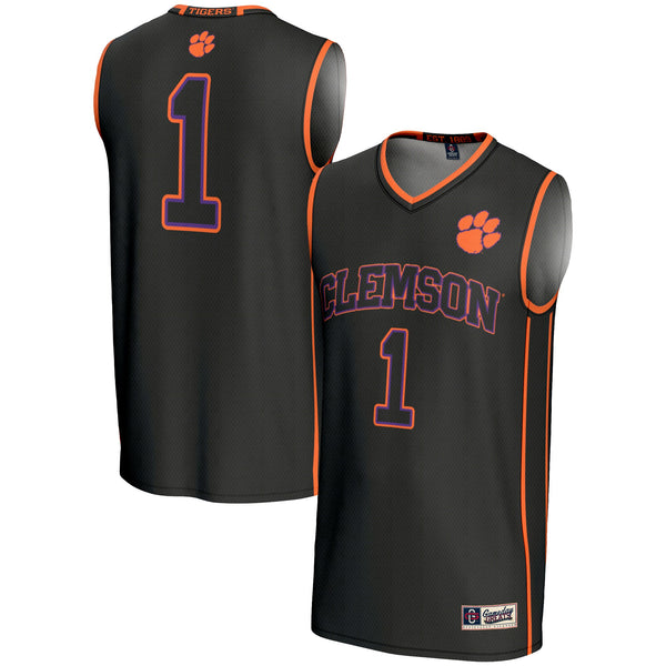 #1 Clemson Tigers Lightweight Basketball Jersey - Black