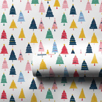 Modern Rainbow Xmas Tree Gift Wrap, Colorful Christmas Tree Wrapping Paper, Whimsical Holiday Wrapping Paper, Festive Present Paper Roll