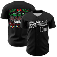 Custom Stitched Holiday Teacher Baseball Jersey, Teacher Squad Christmas Baseball Jersey, Personalized Name Number Jersey Shirt, Xmas Present