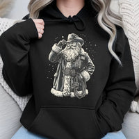 Western Christmas Lasso Hoodie, Cowboy Santa Hoodie, Retro Cowboy Christmas Sweatshirt, Country Santa Graphic Hooded Sweater, Holiday Present
