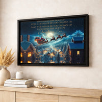 Never Too Grown Up Santa Print, Christmas Santa Sleigh Canvas Wall Art, Nostalgic Santa Holiday Wall Decor, Winter Art Digital Download