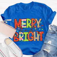 Adorable Holiday Educator Graphic Tee, Merry and Bright Teacher Christmas T-Shirt, Xmas Teacher Shirt, School Winter Top, Teacher Holiday Present