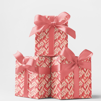 Wavy Ribbon Christmas Gift Wrap, Candy Cane Wrapping Paper, Retro Swirl Holiday Wrapping Paper, Valentine Birthday Gift Wrap, Party Roll