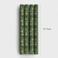 Sage Green Christmas Tree Wrapping Paper, Watercolor Pine Tree Wrapping Paper, Rustic Winter Gift Wrap, Holiday Present Wrapping Paper