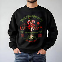 Retro Candy Cane Christmas Sweater, North Pole Candy Co Sweatshirt, Vintage Candy Cane Crewneck, Festive Holiday Candy Cane Sweatshirt