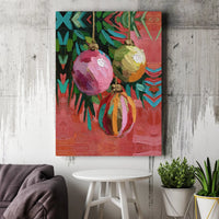 Christmas Ornament Holiday Print, Christmas Ornament Canvas Wall Art, Impressionist Christmas Poster, Festive Art, Digital Download Print