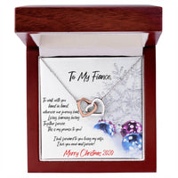 Cubic Zirconia Linked Hearts Pendant, Fiance Promise Interlocking Hearts Necklace, Polished Surgical Steel Christmas Jewelry Present